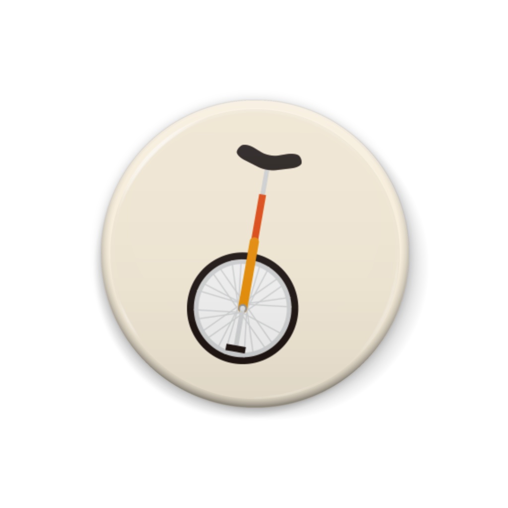 bow's PARK「一輪車 オレンジ」缶バッジ（25×25mm）