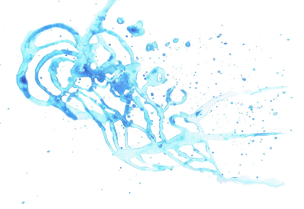 絵具で描いた水色模様の背景素材