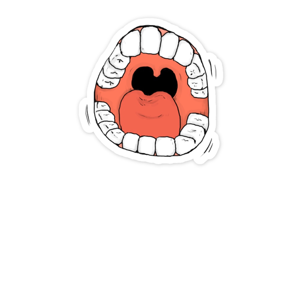 イラスト「くちおばけ」スマホステッカー