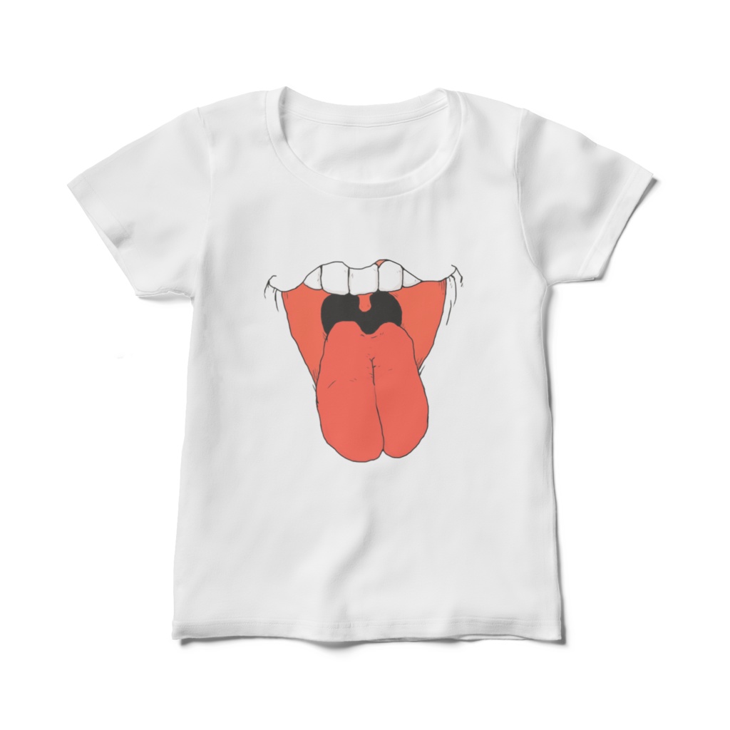 くちおばけ「べーっ!」イラスト レディースTシャツ