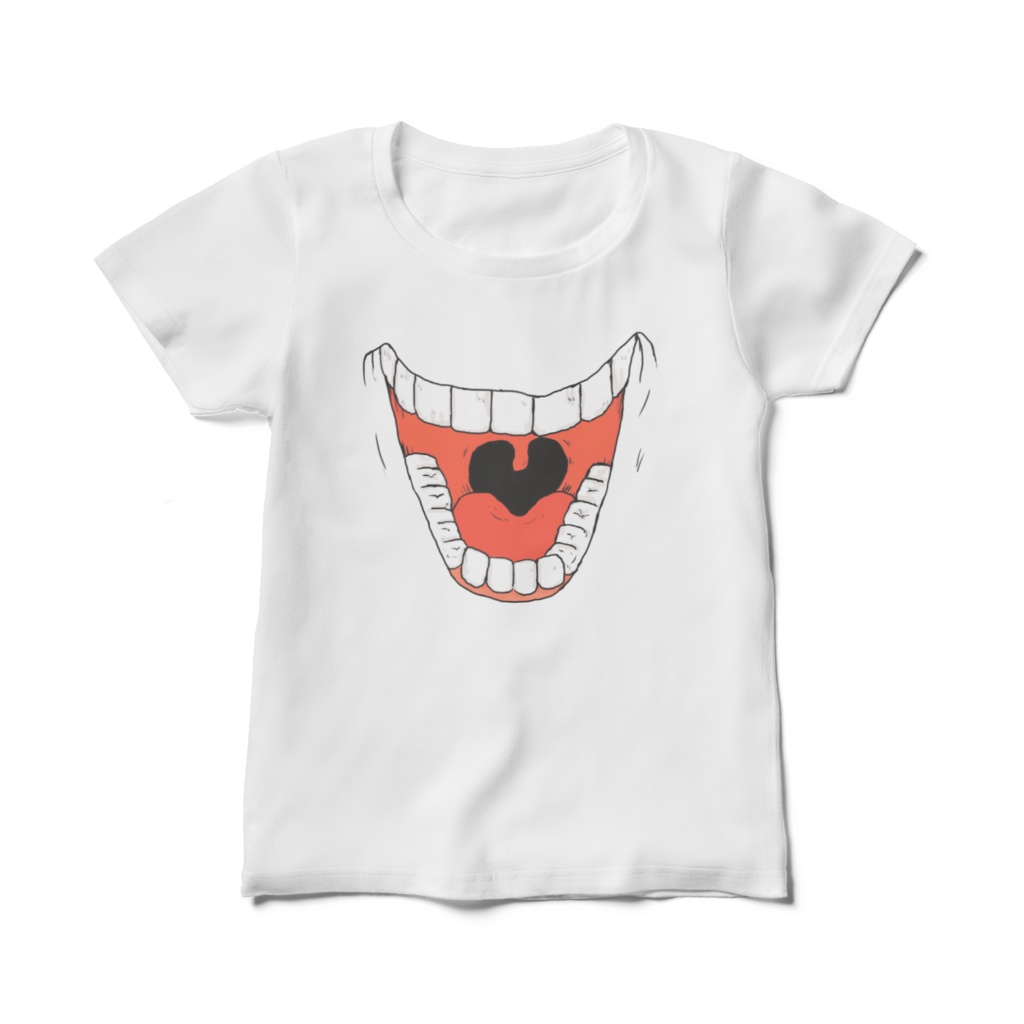 漫画「くちおばけ　ひゃっはー！イラスト」レディースTシャツ