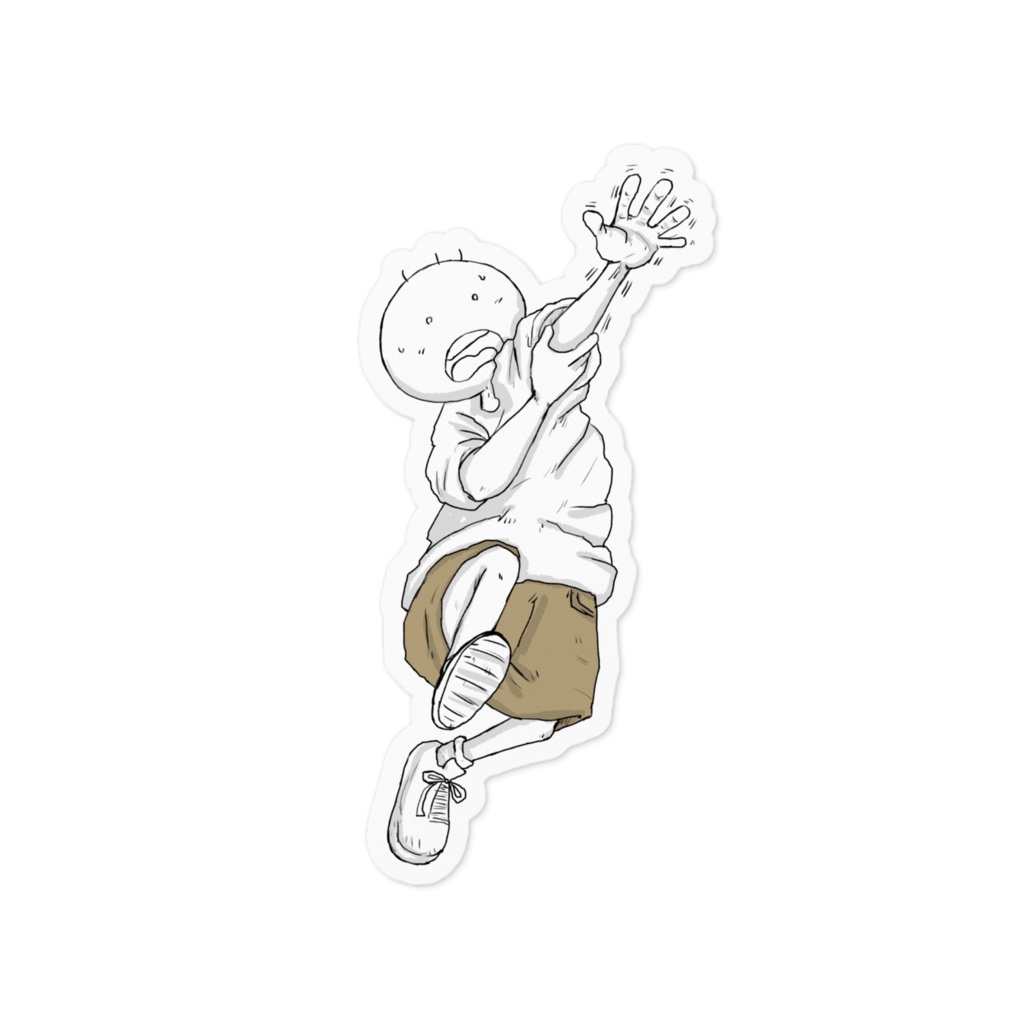 手がつる坊太のイラストステッカー