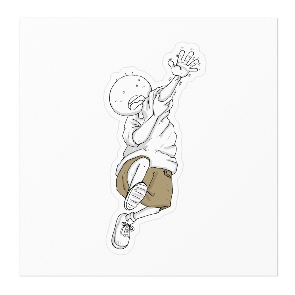 手がつる坊太のイラストステッカー