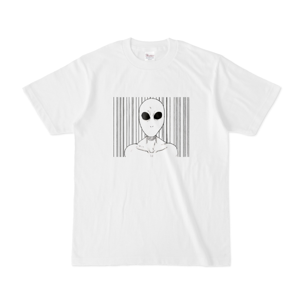 Telepathyずきゅんとした宇宙人のイラストTシャツ