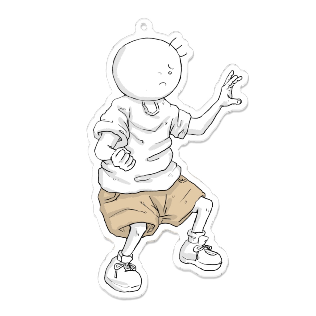 月と太陽 構える坊太イラストアクリルキーホルダー