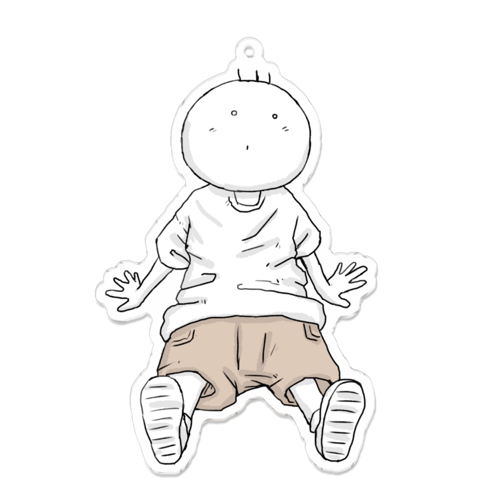 月と太陽　ぽけーっとする坊太イラストアクリルキーホルダー