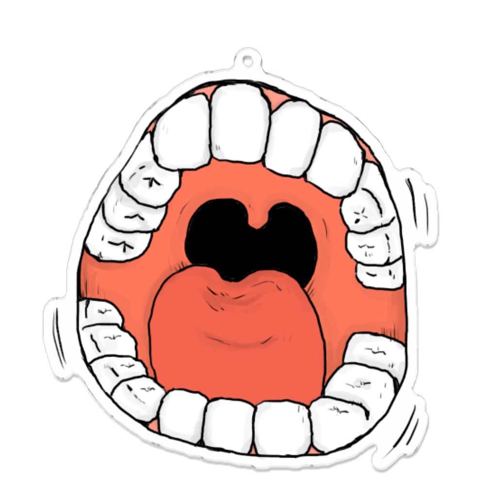 おくちおばけ「はあっ!」の口イラストアクリルキーホルダー