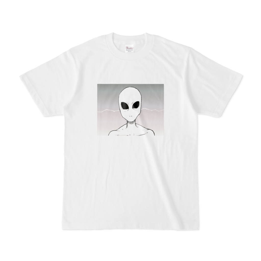 わずかに何かを感じた宇宙人のイラストTシャツ