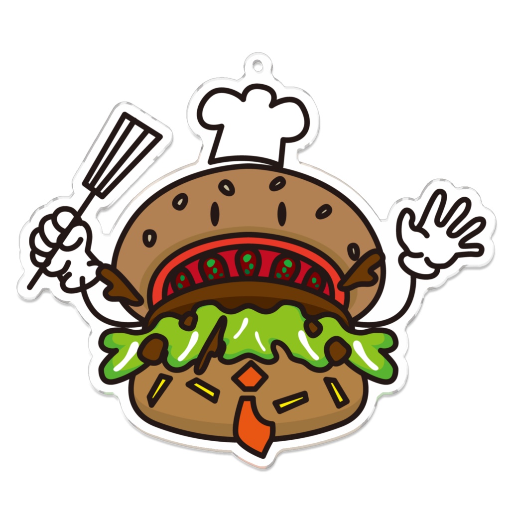 BOW'S BURGERのバーグさんイラストアクリルキーホルダー