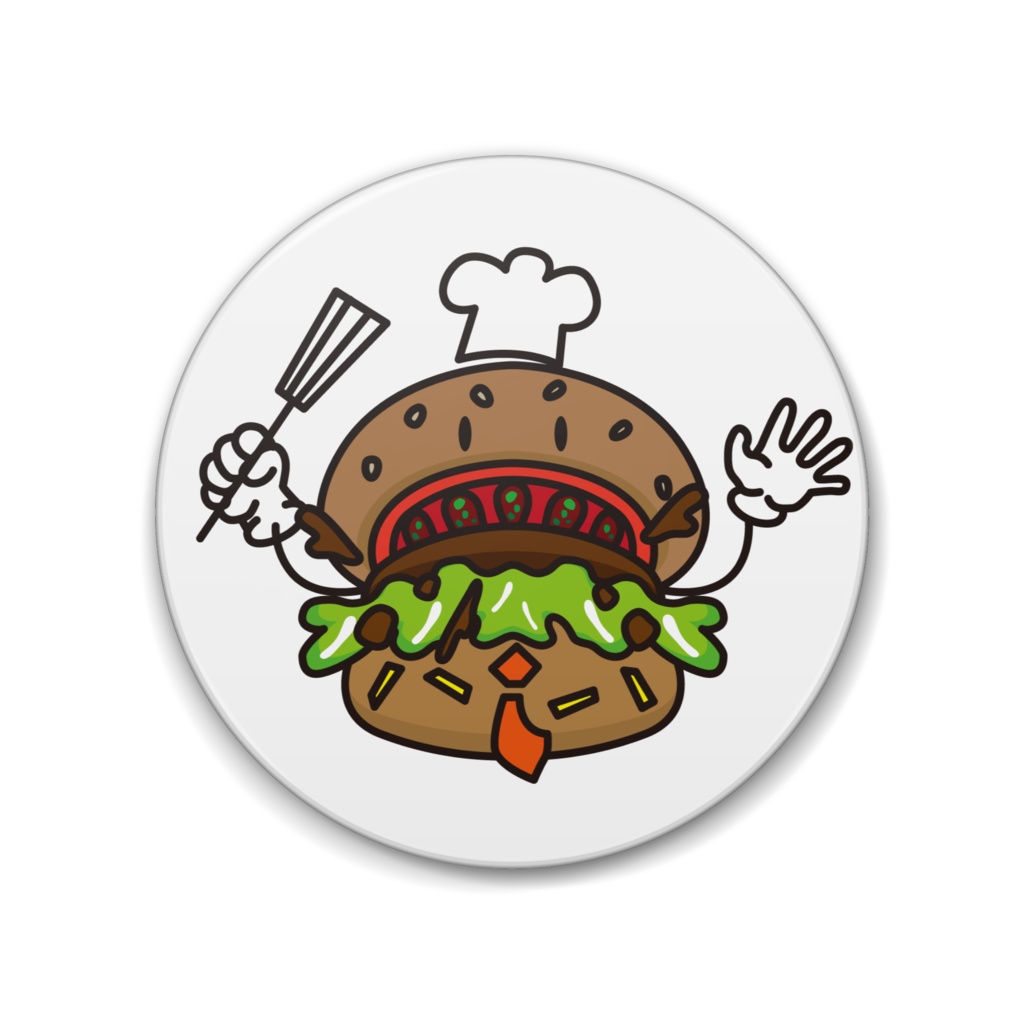 BOW'S BURGERバーグさんイラスト缶バッジ