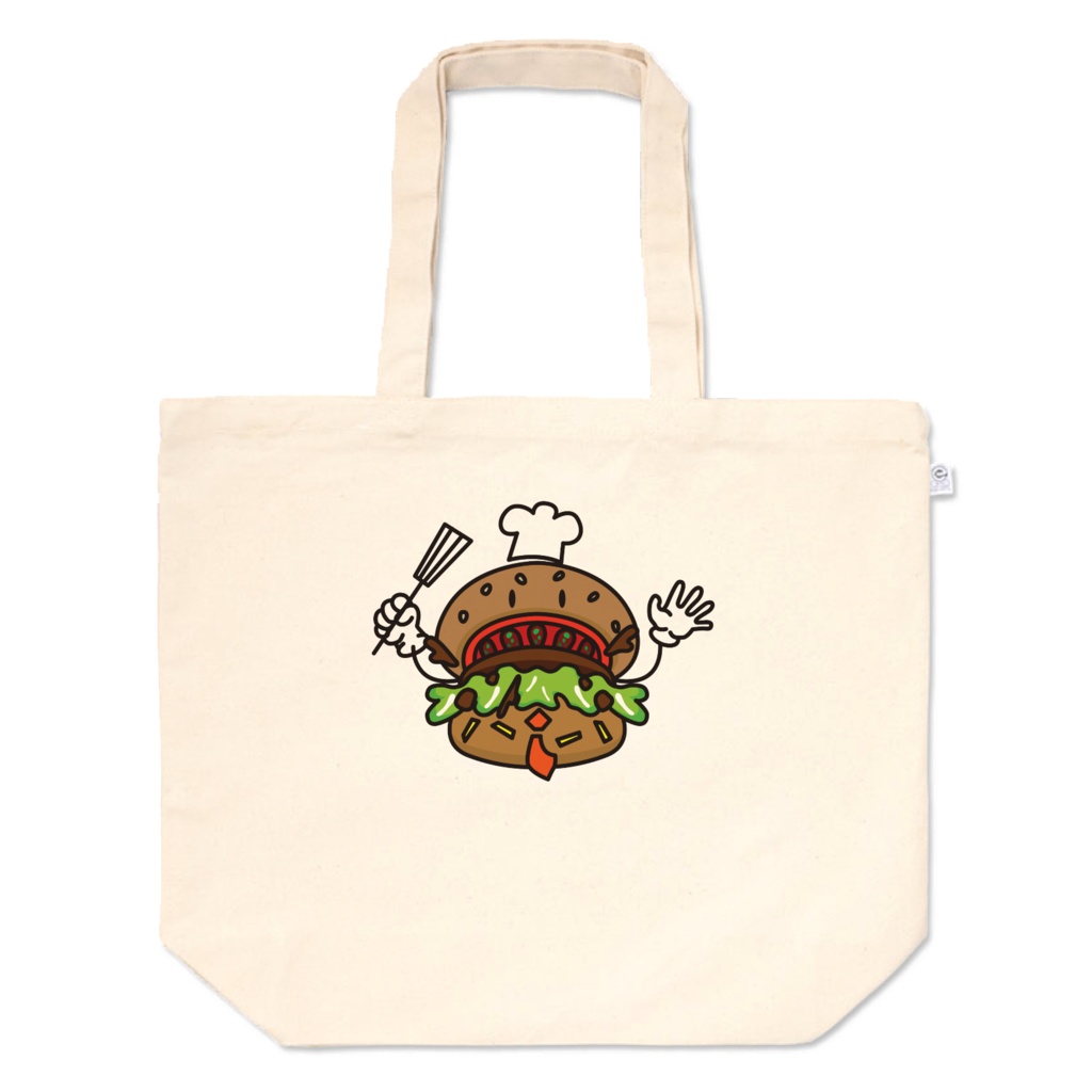 BOW'S BURGERバーグさんイラストお買い物バッグ