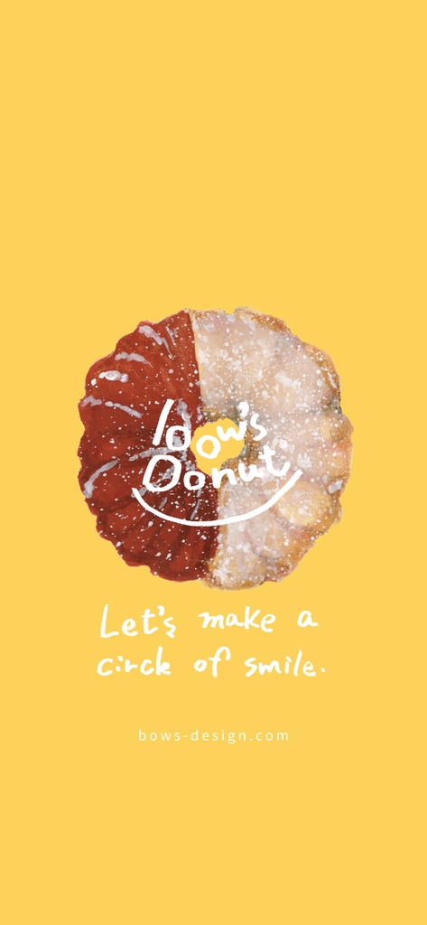 bow's Donuts フレンチクルーラーのスマホ用壁紙