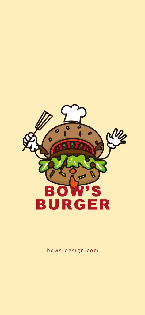 BOW'S BURGERのロゴスマホ用壁紙