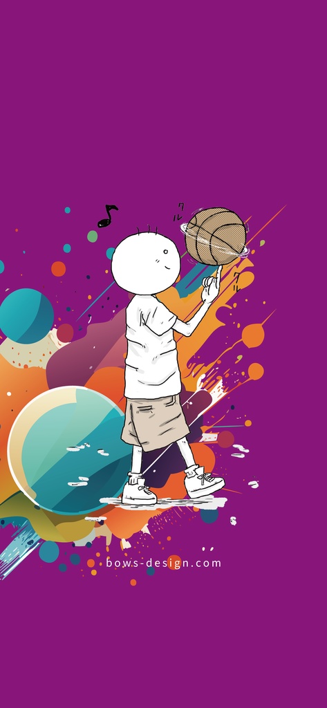 「坊太のバスケ」イラストスマホ用壁紙