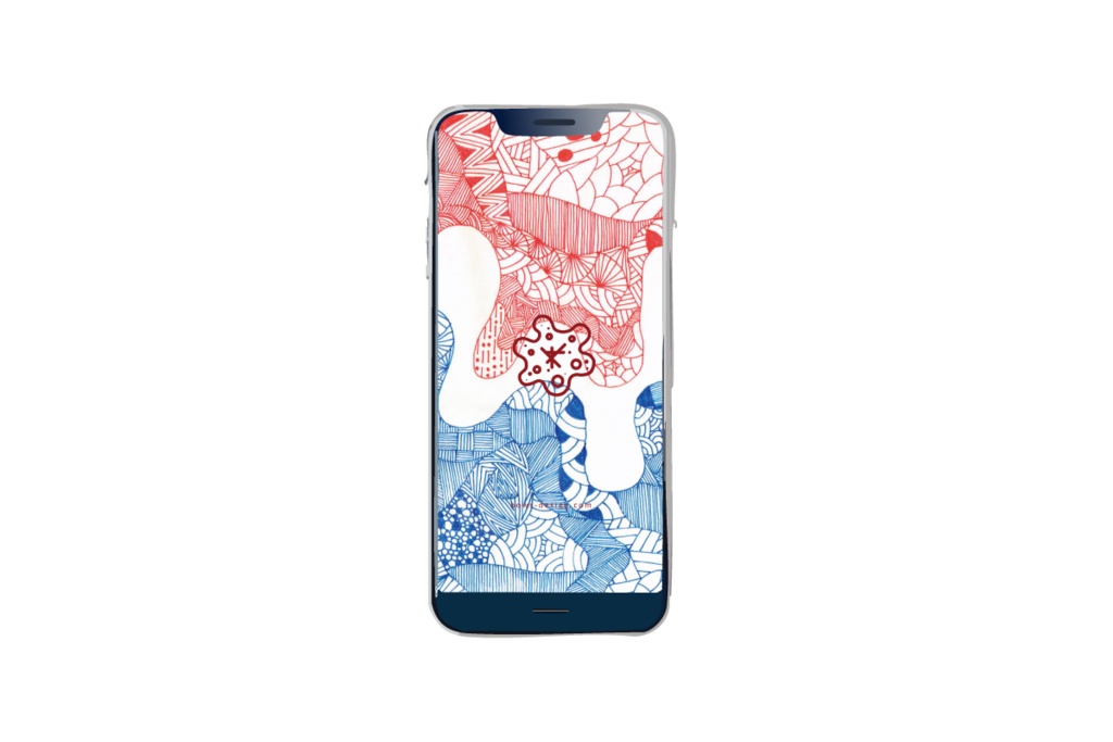 アメーバ「境界」模様イラストスマホ用壁紙