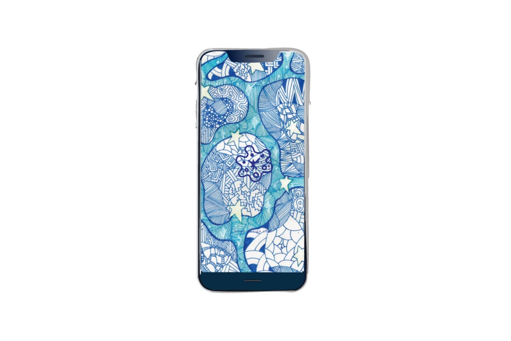 アメーバ「欺瞞」抽象イラストスマホ用壁紙