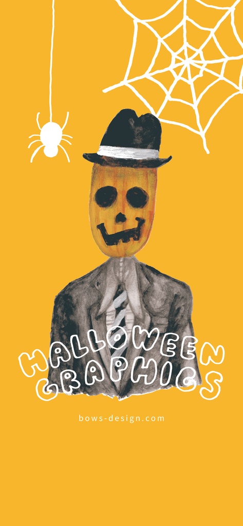 ハロウィングラフィックス パンプキンマンのイラストスマホ用壁紙