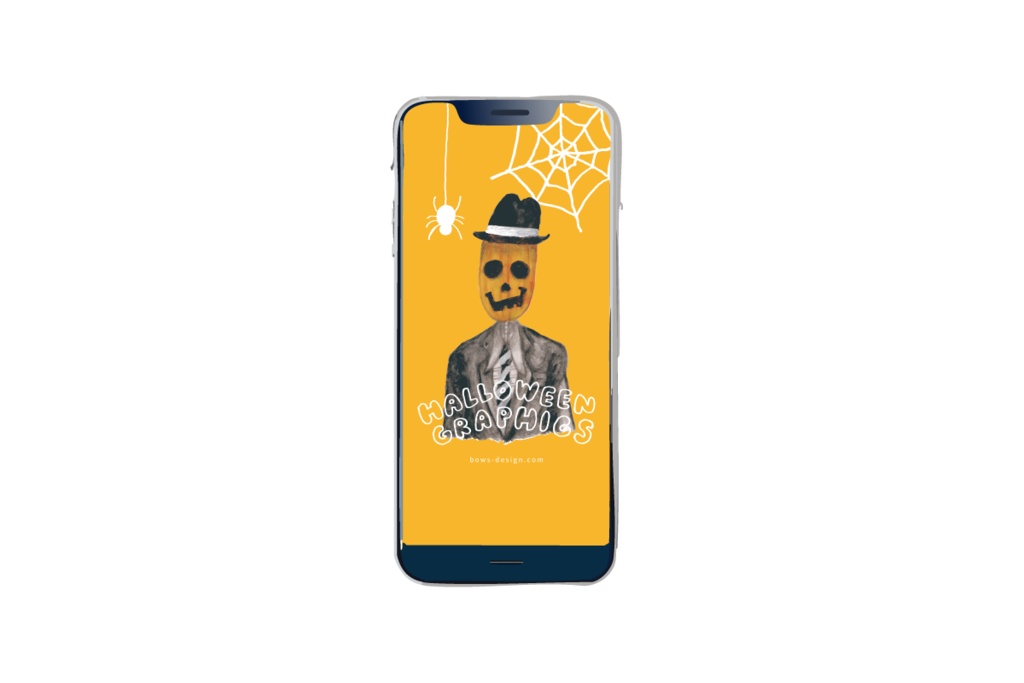 ハロウィングラフィックス　パンプキンマンのイラストスマホ用壁紙