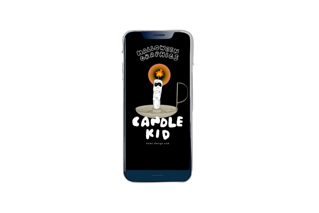 ハロウィングラフィックス「ろうそく小僧」イラストスマホ用壁紙