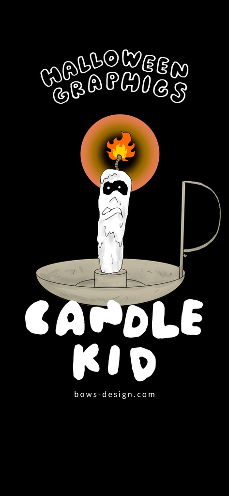 ハロウィングラフィックス「ろうそく小僧」イラストスマホ用壁紙