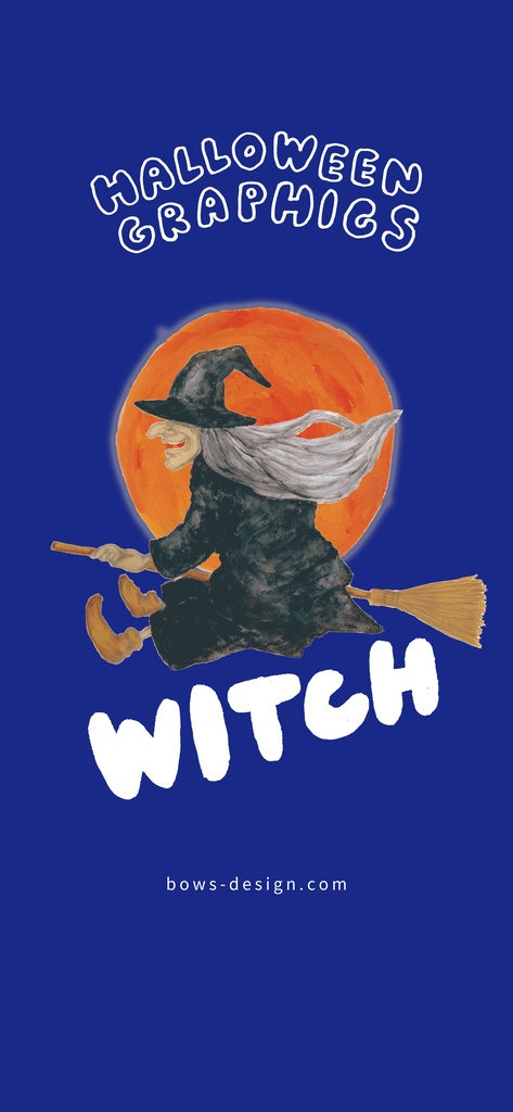 ハロウィングラフィックス 空飛ぶ魔女のイラストスマホ用壁紙