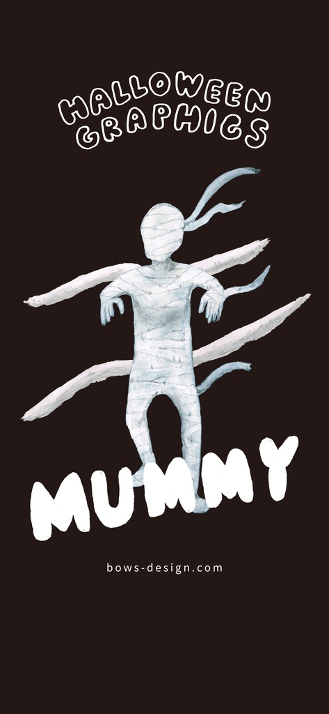 ミイラ男 ハロウィングラフィックス イラストスマホ用壁紙