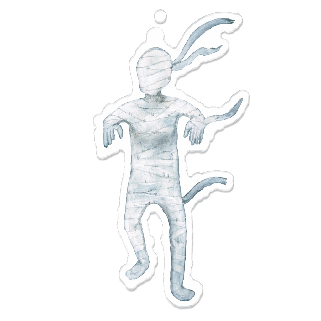 ミイラ男のイラストアクリルキーホルダー　ハロウィングラフィックス