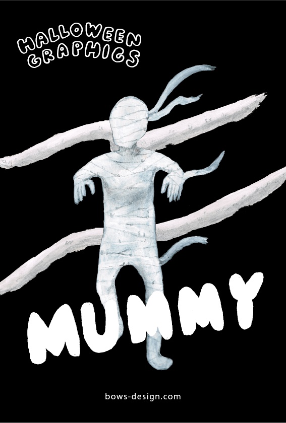 ミイラ男のイラストアクリルキーホルダー ハロウィングラフィックス