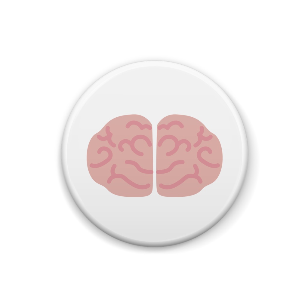 右脳と左脳のイラスト缶バッジ