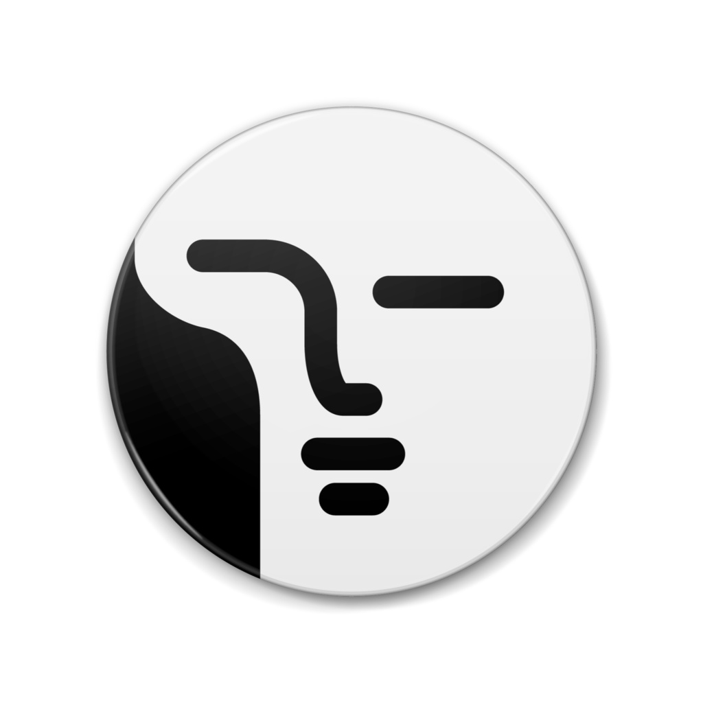 直線の表情　イラスト缶バッジ