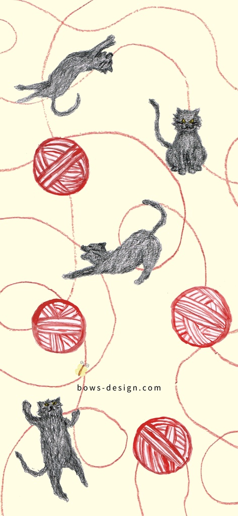 黒猫のイラストスマホ用壁紙