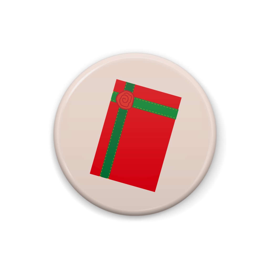 クリスマスプレゼントのイラスト缶バッジ