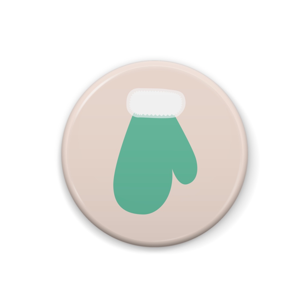 手袋のイラスト缶バッジ