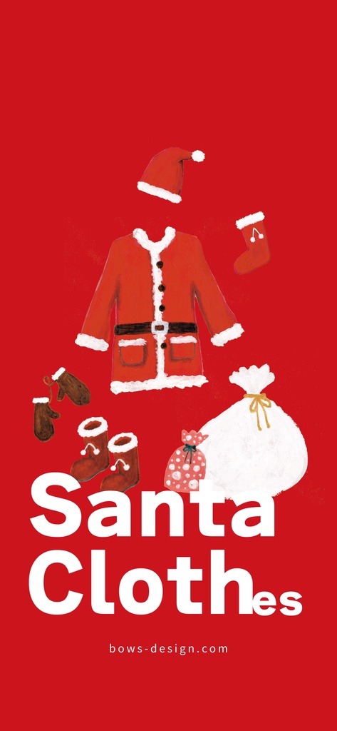 サンタクロースの服のイラストスマホ用壁紙