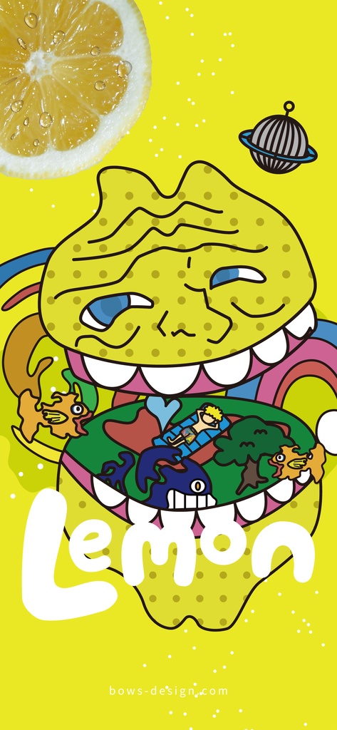 檸檬の世界のイラストアクキー