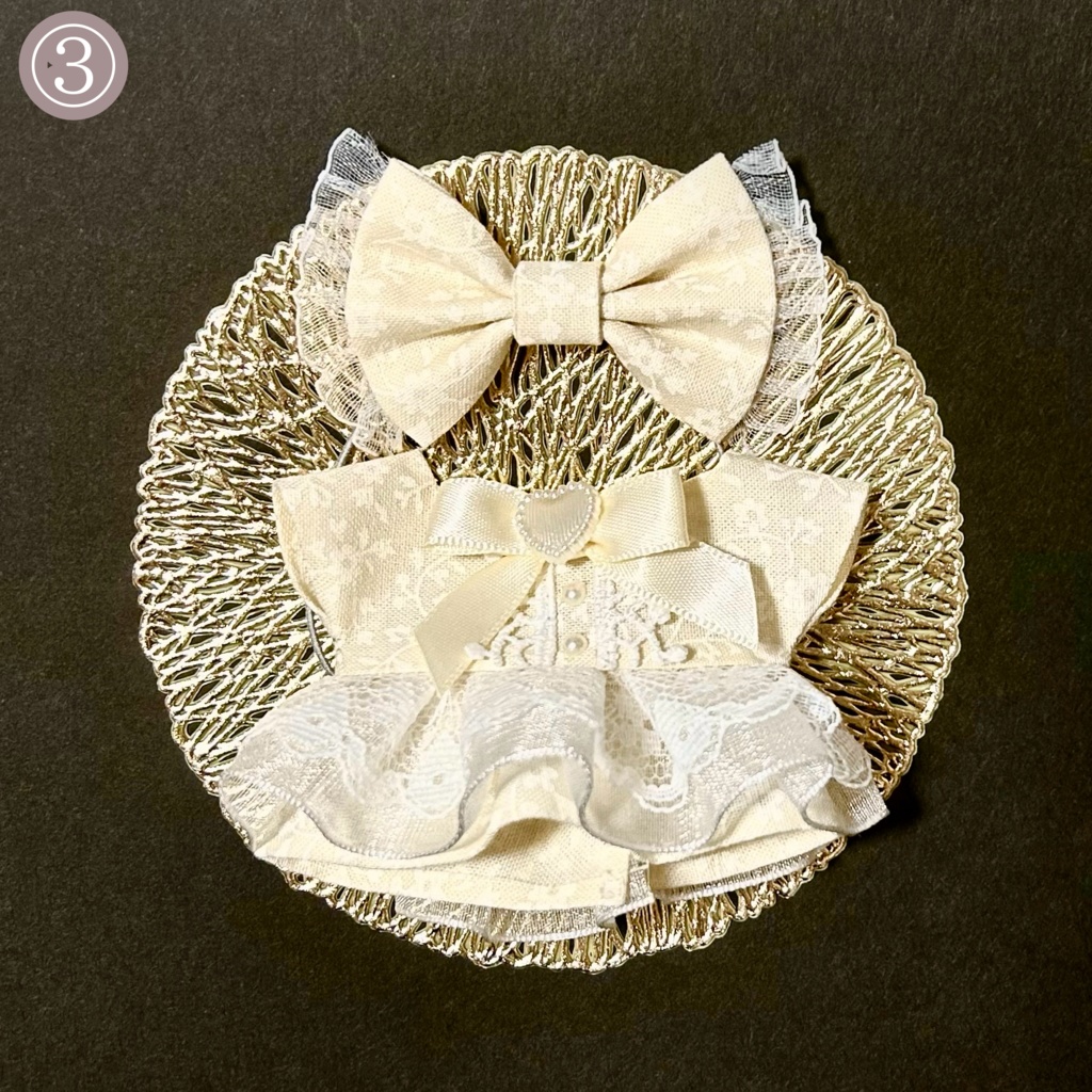 【ちみぬい/10cmぬい用】リボン+ワンピースセット