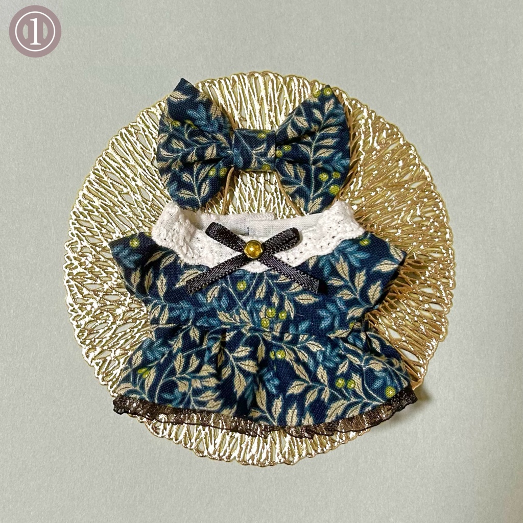 【ちみぬい/10cmぬい用】リボン+ワンピースセット