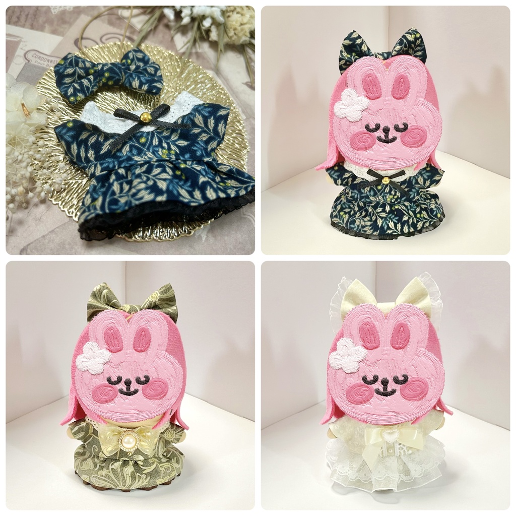 【ちみぬい/10cmぬい用】リボン＋ワンピースセット