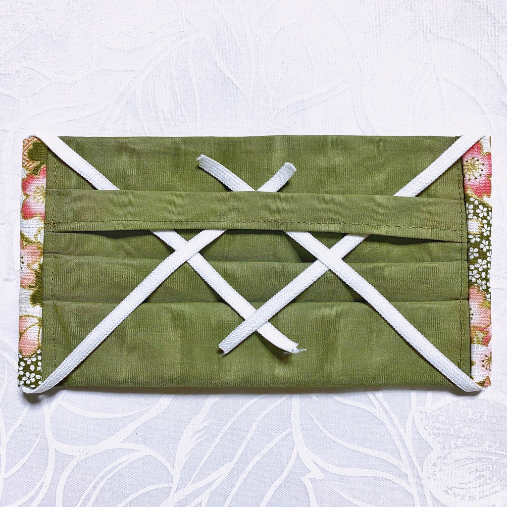 ★匿名配送・手作りマスク★花粉対策に♪17.5cmワイヤー入り三段プリーツ