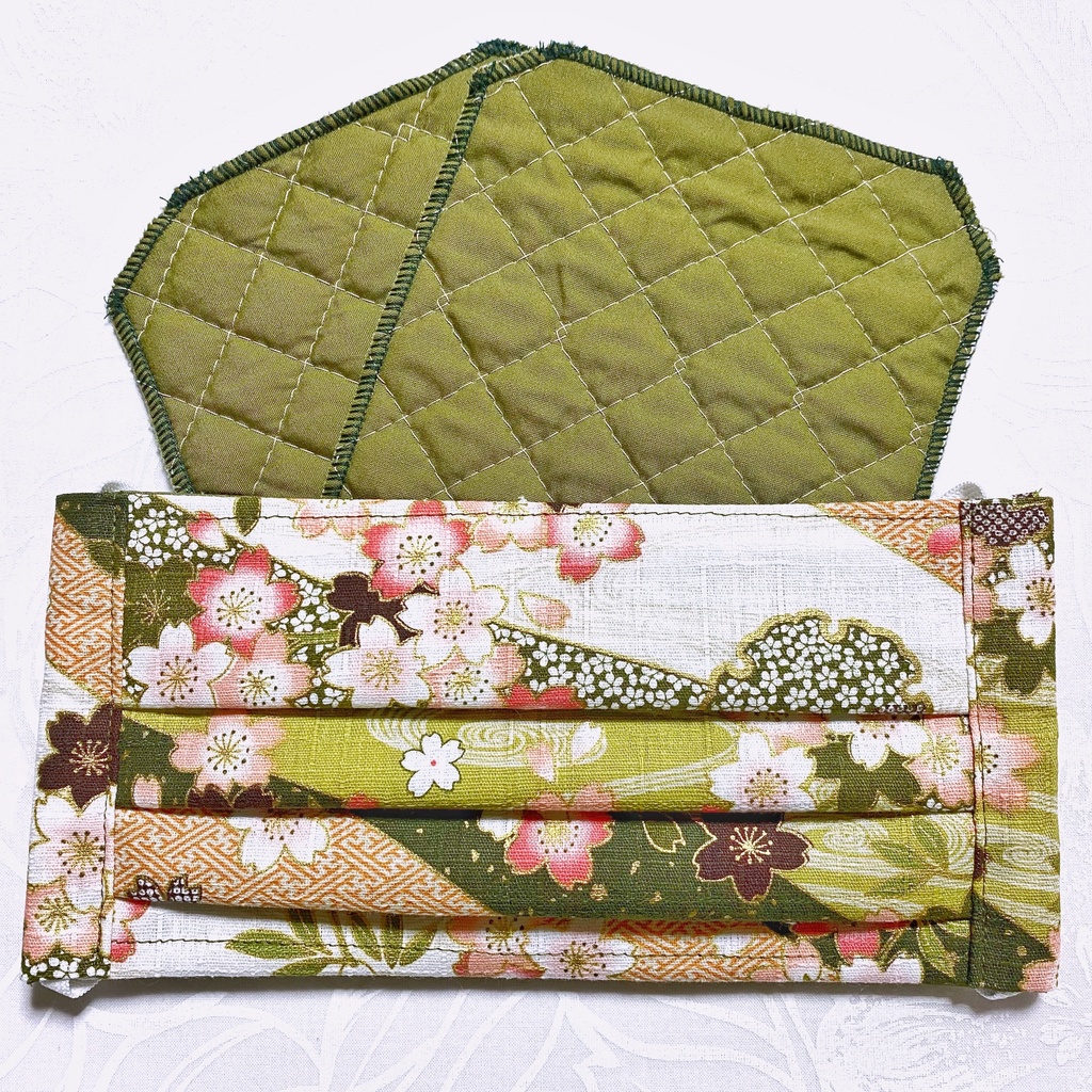 ★匿名配送・手作りマスク★花粉対策に♪19cmワイヤー入り三段プリーツ