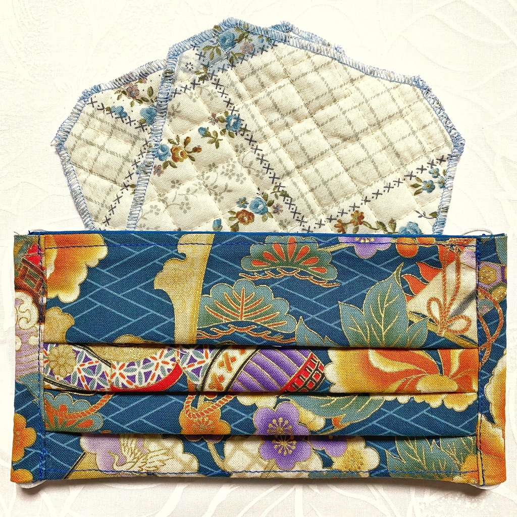 ★匿名配送・手作りマスク★花粉対策に♪18cmワイヤー入り三段プリーツ