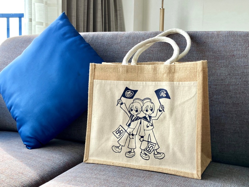 伯仲マリン風ジュートトートバッグ