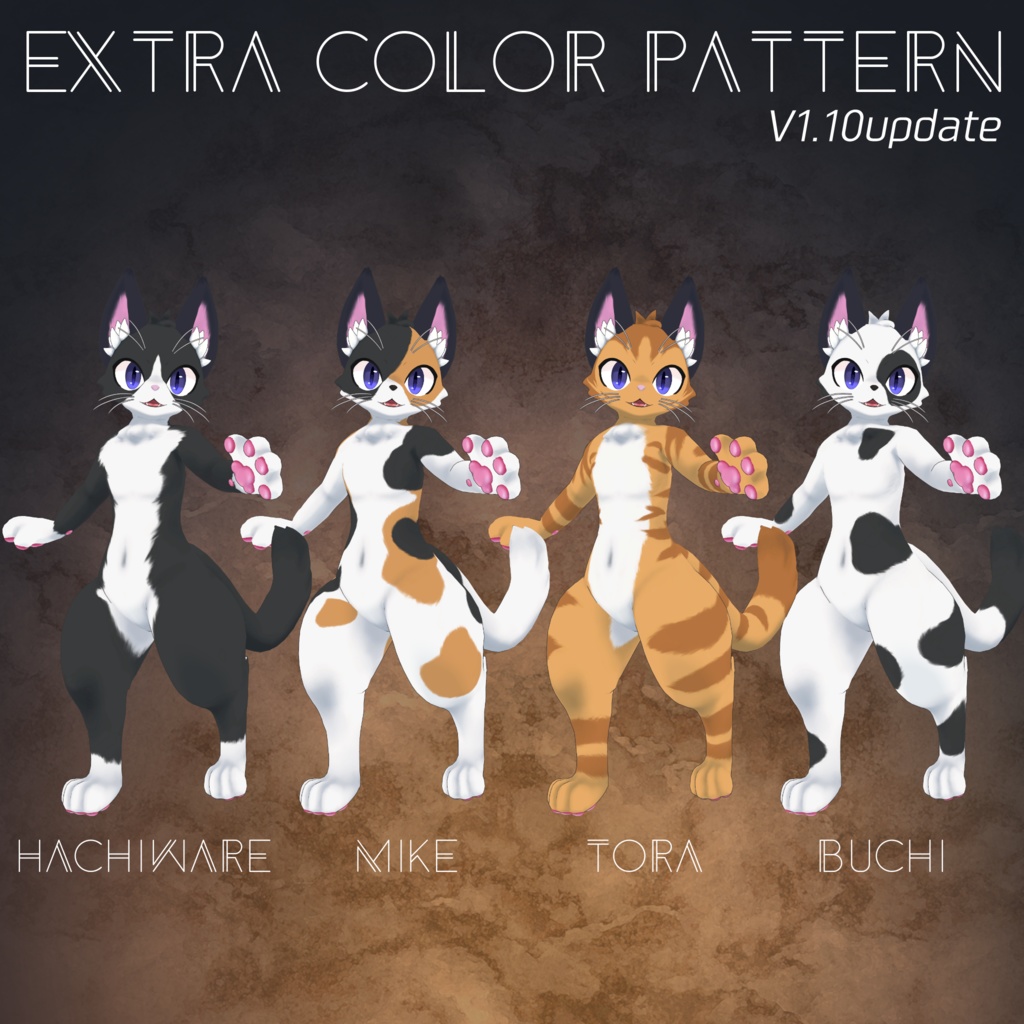 オリジナル3Dモデル「YORU CAT」【VRChat / VRM】