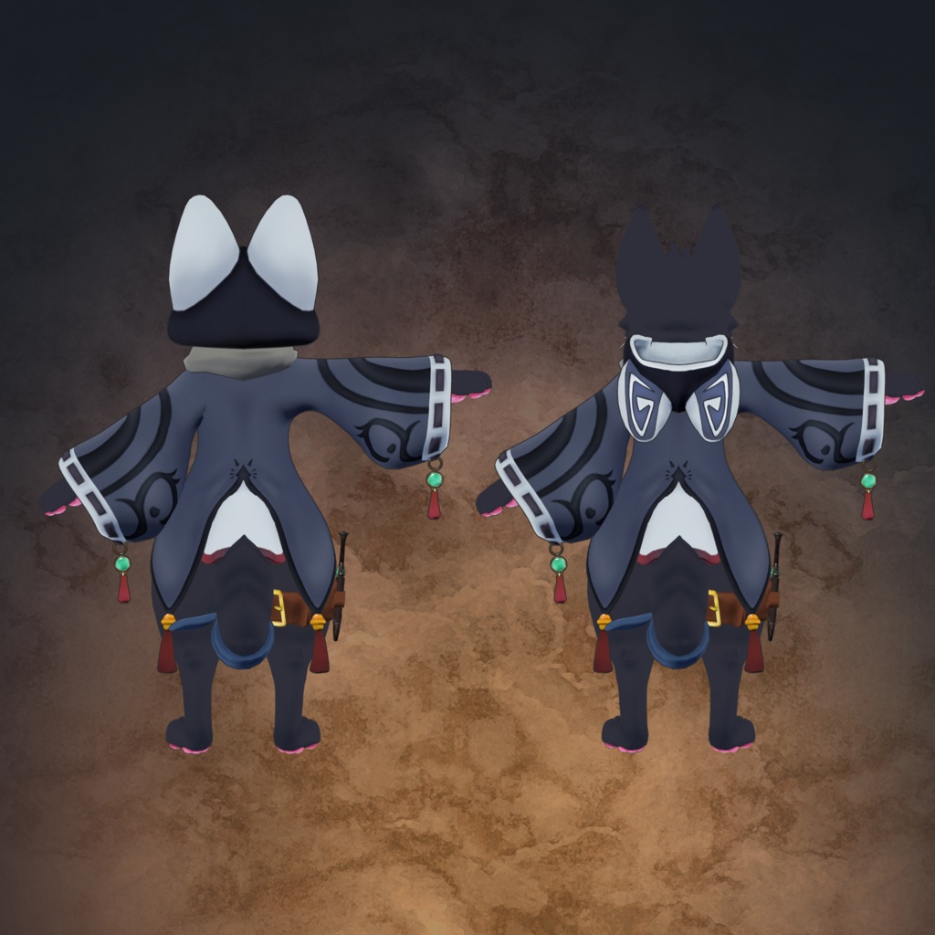 オリジナル3Dモデル「YORU CAT」【VRChat / VRM】