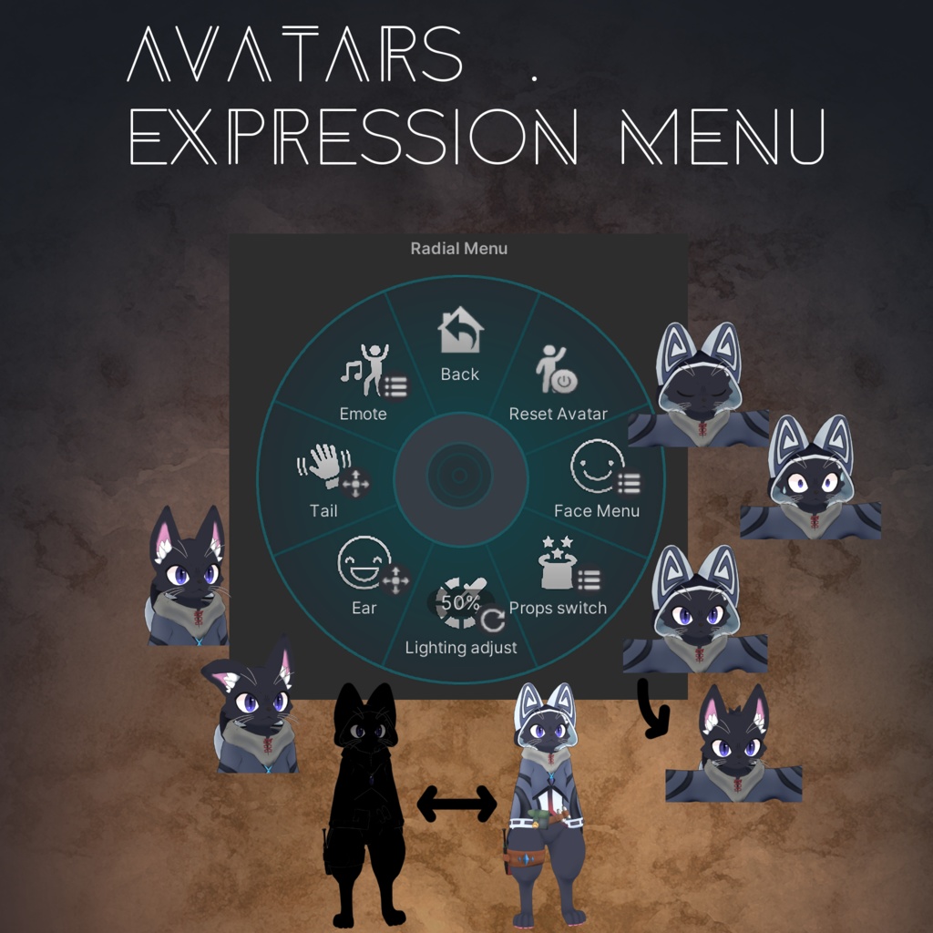 オリジナル3Dモデル「YORU CAT」【VRChat / VRM】