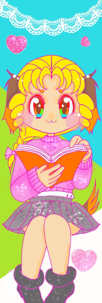 オリジナルちびキャラ栞サイズイラスト