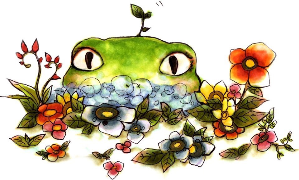 ハナカエル正面/ステッカー(小)