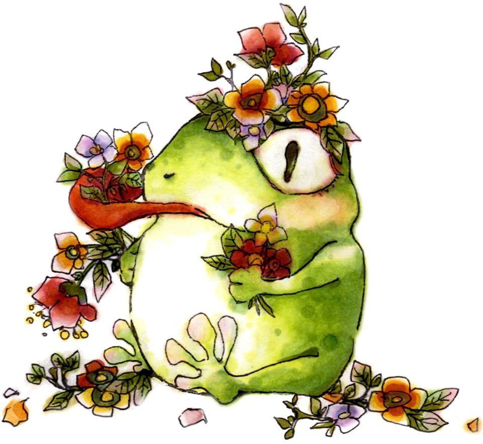 ハナカエル正面/ステッカー(小)