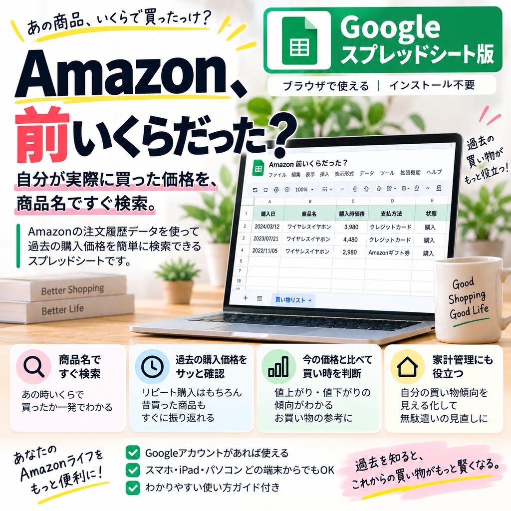 Amazon、前いくらだった？ │  Googleスプレッドシート版