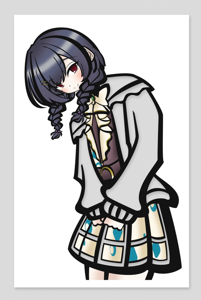 [切り絵風ポストカード] 　杜野 凛世 (水色感情)